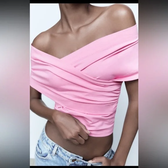 Zara wrap top pastel pink - Picture 4 of 13